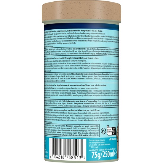Tetradiscus, specially adapted to the dietary needs of discus fish, in granulate form, 1 can (1 x 250 ml) Tetradiscus, specially adapted to the dietary needs of discus fish, in granulate form, 1 can (1 x 250 ml)