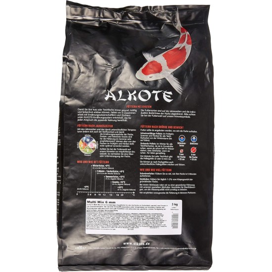 AL-KO-TE 3-Season Food for Kois, Spring to Autumn, Floating Pellets, Main Food, Professional Mix, Length: 3 mm, 3 kg AL-KO-TE 3-Season Food for Kois, Spring to Autumn, Floating Pellets, Main Food, Professional Mix, Length: 3 mm, 3 kg