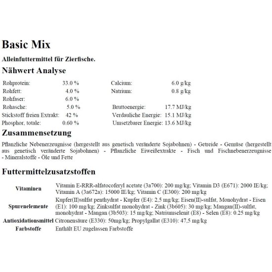 AquaForte High-Quality Basic Fish Food, transparent AquaForte High-Quality Basic Fish Food, transparent