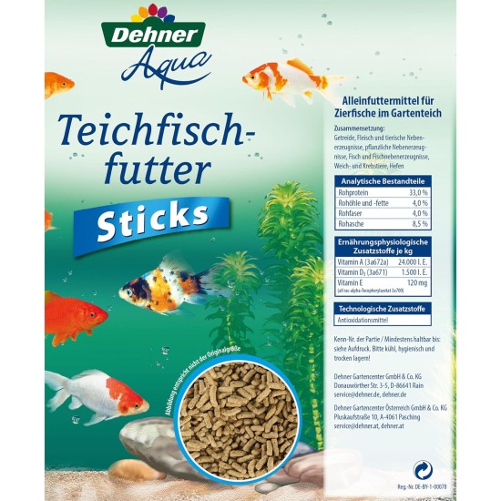 Dehner Aqua Pond Fish Food Sticks 5 Litre Dehner Aqua Pond Fish Food Sticks 5 Litre
