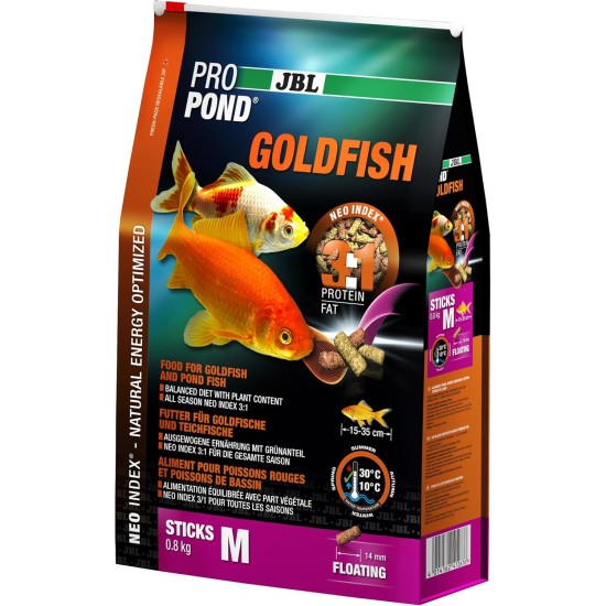 JBL 4126700 Floating Food Sticks, Lining, and Pond Fish Feed Gold Propondgoldfish, Medium, 800 g JBL 4126700 Floating Food Sticks, Lining, and Pond Fish Feed Gold Propondgoldfish, Medium, 800 g