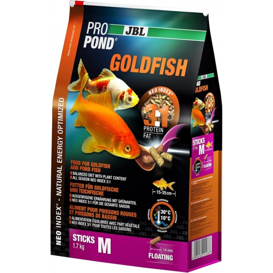 JBL 4126700 Floating Food Sticks, Lining, and Pond Fish Feed Gold Propondgoldfish, Medium, 800 g JBL 4126700 Floating Food Sticks, Lining, and Pond Fish Feed Gold Propondgoldfish, Medium, 800 g