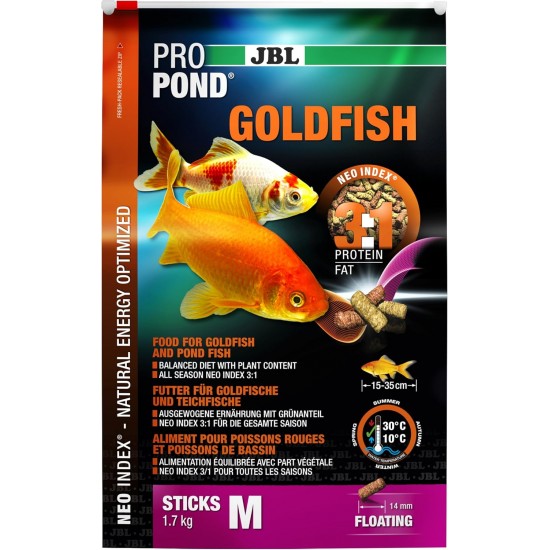 JBL 4126700 Floating Food Sticks, Lining, and Pond Fish Feed Gold Propondgoldfish, Medium, 800 g JBL 4126700 Floating Food Sticks, Lining, and Pond Fish Feed Gold Propondgoldfish, Medium, 800 g