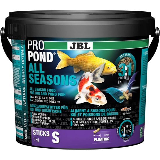 JBL All-Season Koi Feed Floating Feed Sticks Season Feed, Propond All Seasons, Size S, 1 kg JBL All-Season Koi Feed Floating Feed Sticks Season Feed, Propond All Seasons, Size S, 1 kg