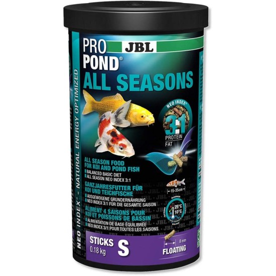 JBL All-Season Koi Feed Floating Feed Sticks Season Feed, Propond All Seasons, Size S, 1 kg JBL All-Season Koi Feed Floating Feed Sticks Season Feed, Propond All Seasons, Size S, 1 kg