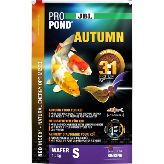 JBL Autumn Koi Food Submersible Food Tablets Seasonal Food ProPond Autumn Small 1.5kg JBL Autumn Koi Food Submersible Food Tablets Seasonal Food ProPond Autumn Small 1.5kg
