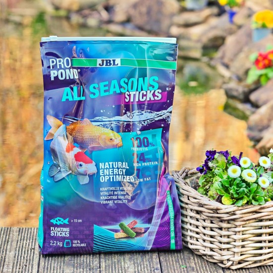 JBL PROPOND All Seasons Flakes 0.14 kg (1 L) | All Season Food Flakes for All Pond Fish | Healthy & Balanced Diet | Floating | from 10 °C JBL PROPOND All Seasons Flakes 0.14 kg (1 L) | All Season Food Flakes for All Pond Fish | Healthy & Balanced Diet | Floating | from 10 °C