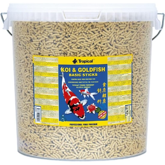 KOI & Goldfish Basic Sticks 21 L / 1600 g - Pond Fish Food, Swimming Sticks for Daily Feeding of Koi, Goldfish KOI & Goldfish Basic Sticks 21 L / 1600 g - Pond Fish Food, Swimming Sticks for Daily Feeding of Koi, Goldfish