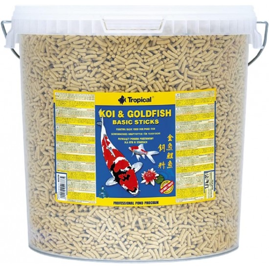 KOI & Goldfish Basic Sticks 21L / 1600g - Pond Fish Food, Floating Sticks for Daily Feeding of Koi, Goldfish KOI & Goldfish Basic Sticks 21L / 1600g - Pond Fish Food, Floating Sticks for Daily Feeding of Koi, Goldfish