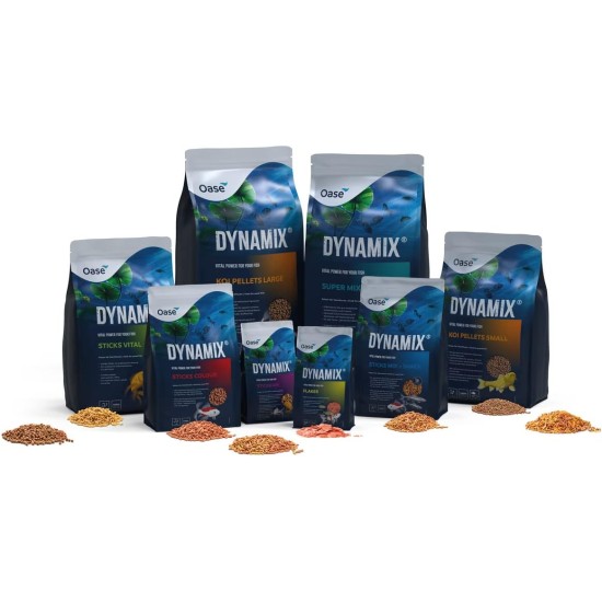 OASE Dynamix Sticks Mix 20 L, Fish Food, Pond Fish Food, Ideal for Mixed Keeping of Natural and Red Coloured Fish, Even Growth, Iridescent Colours, Improved Vitamin Absorption OASE Dynamix Sticks Mix 20 L, Fish Food, Pond Fish Food, Ideal for Mixed Keeping of Natural and Red Coloured Fish, Even Growth, Iridescent Colours, Improved Vitamin Absorption