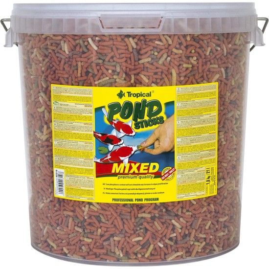 Pond Sticks Mixed 21L / 1,6kg - Schwimmende Teichfischfutter-Sticks für Goldfische, Koi und alle Kaltwasserfische Pond Sticks Mixed 21L / 1,6kg - Schwimmende Teichfischfutter-Sticks für Goldfische, Koi und alle Kaltwasserfische