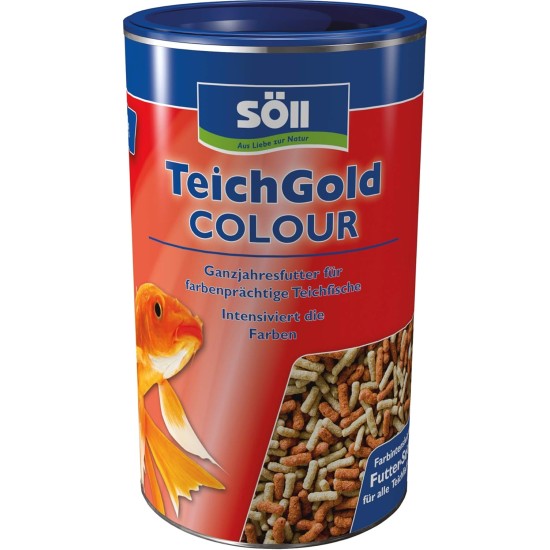 Söll 18800 Pond Gold Colour Sticks, 1 L - Proteins, Vitamins and Trace Elements for a Balanced Diet, Strengthening the Defences and Vital Pond Fish