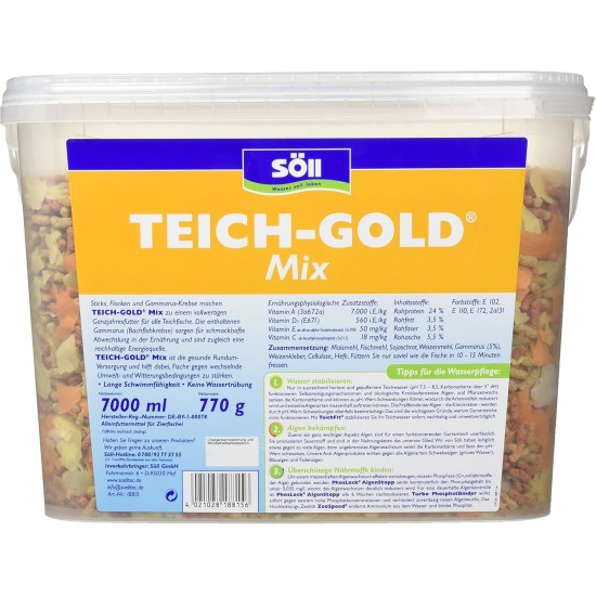 Söll GmbH Pond Gold Mix – Complete food for all ornamental fish – Fish food – For Garden Ponds Söll GmbH Pond Gold Mix – Complete food for all ornamental fish – Fish food – For Garden Ponds