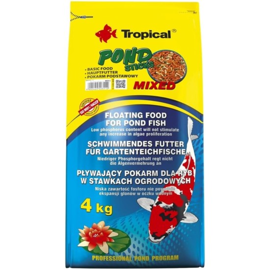 TROPICAL Pond Sticks Mixed Pack (1 x 4 Kg TROPICAL Pond Sticks Mixed Pack (1 x 4 Kg