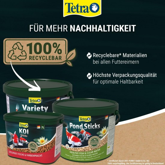 Tetra Pond Colour Sticks Fish Food for Pond Fish for Natural Colour Splendor and Clear Water in the Pond, 7 L Bucket Tetra Pond Colour Sticks Fish Food for Pond Fish for Natural Colour Splendor and Clear Water in the Pond, 7 L Bucket