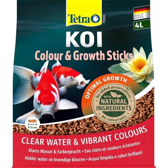 Tetra Pond Koi Sticks Colour and Growth, Premium Fish Food for All Koi Fish, 1 Litre Tetra Pond Koi Sticks Colour and Growth, Premium Fish Food for All Koi Fish, 1 Litre