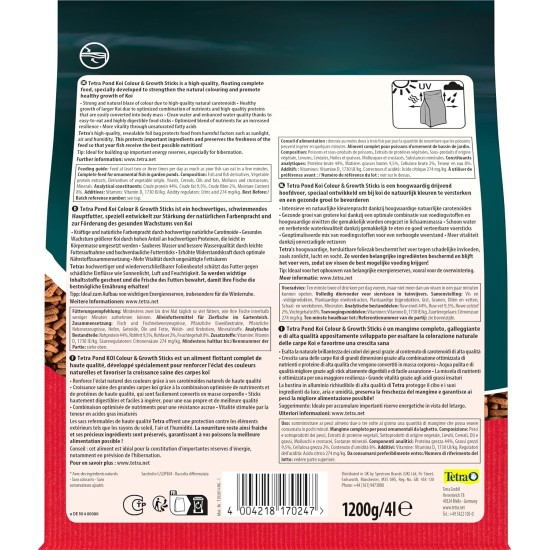 Tetra Pond Koi Sticks Colour and Growth, Premium Fish Food for All Koi Fish, 1 Litre Tetra Pond Koi Sticks Colour and Growth, Premium Fish Food for All Koi Fish, 1 Litre