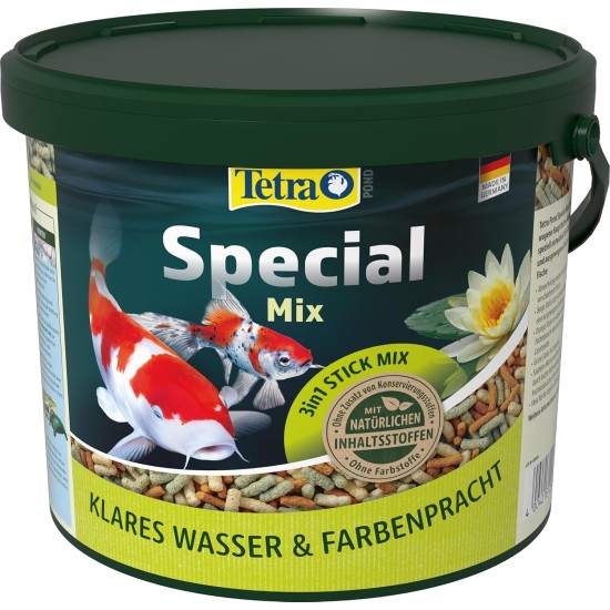 Tetra Pond Special Mix - Fish Food Mix for All Pond Fish Consisting of Three Different Sticks, for Healthy Growth and a Strengthened Immune System, 5 L Bucket Tetra Pond Special Mix - Fish Food Mix for All Pond Fish Consisting of Three Different Sticks, for Healthy Growth and a Strengthened Immune System, 5 L Bucket
