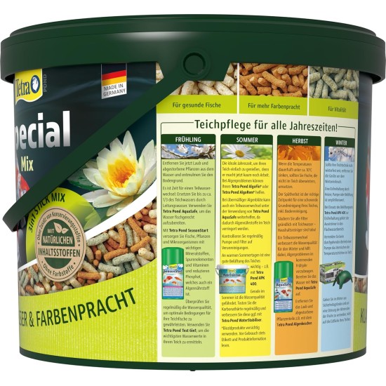 Tetra Pond Special Mix - Fish Food Mix for All Pond Fish Consisting of Three Different Sticks, for Healthy Growth and a Strengthened Immune System, 5 L Bucket Tetra Pond Special Mix - Fish Food Mix for All Pond Fish Consisting of Three Different Sticks, for Healthy Growth and a Strengthened Immune System, 5 L Bucket