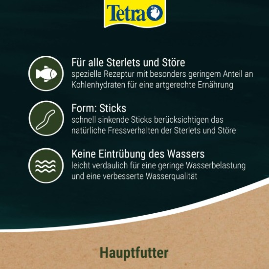 Tetra Pond Sterlet Sticks, Complete Fish Food for Sturgeons and Sterlets, Rapidly Sinking Sticks, 1 Litre Tetra Pond Sterlet Sticks, Complete Fish Food for Sturgeons and Sterlets, Rapidly Sinking Sticks, 1 Litre