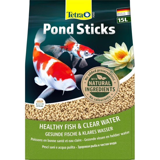 Tetra Pond Sticks Fish Food for All Pond Fish, Supports Healthy Fish and Clear Water in the Pond, 10 L Bucket Tetra Pond Sticks Fish Food for All Pond Fish, Supports Healthy Fish and Clear Water in the Pond, 10 L Bucket