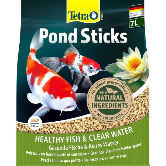 Tetra Pond Sticks Fish Food for All Pond Fish, Supports Healthy Fish and Clear Water in the Pond, 10 L Bucket Tetra Pond Sticks Fish Food for All Pond Fish, Supports Healthy Fish and Clear Water in the Pond, 10 L Bucket