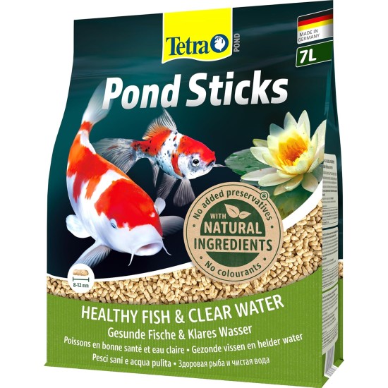 Tetra Pond Sticks Fish Food for All Pond Fish, Supports Healthy Fish and Clear Water in the Pond, 10 L Bucket Tetra Pond Sticks Fish Food for All Pond Fish, Supports Healthy Fish and Clear Water in the Pond, 10 L Bucket