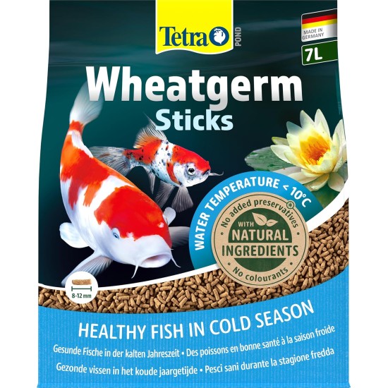 Tetra Pond Wheat Germ Sticks, Pond Fish Food Specially Formulated for Cold Weather Feeding, 7 Litre Tetra Pond Wheat Germ Sticks, Pond Fish Food Specially Formulated for Cold Weather Feeding, 7 Litre