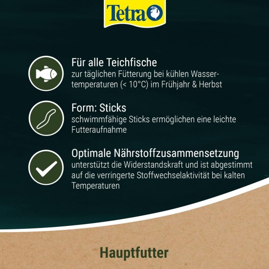 Tetra Pond Wheat Germ Sticks, Pond Fish Food Specially Formulated for Cold Weather Feeding, 7 Litre Tetra Pond Wheat Germ Sticks, Pond Fish Food Specially Formulated for Cold Weather Feeding, 7 Litre