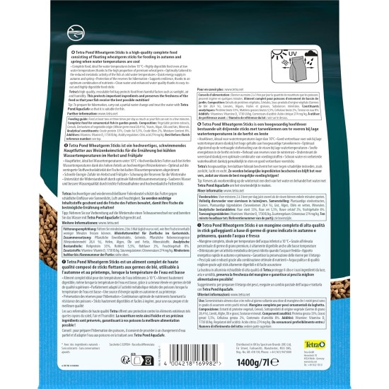 Tetra Pond Wheat Germ Sticks, Pond Fish Food Specially Formulated for Cold Weather Feeding, 7 Litre Tetra Pond Wheat Germ Sticks, Pond Fish Food Specially Formulated for Cold Weather Feeding, 7 Litre