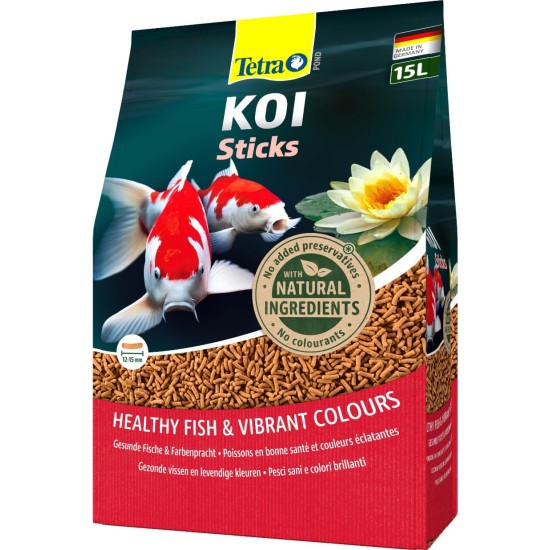 Tetra Pond koi sticks - koi food for colourful fish and improved water quality, various sizes and variants. Tetra Pond koi sticks - koi food for colourful fish and improved water quality, various sizes and variants.