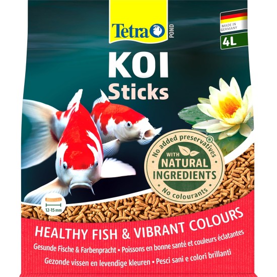 Tetra Pond koi sticks - koi food for colourful fish and improved water quality, various sizes and variants. Tetra Pond koi sticks - koi food for colourful fish and improved water quality, various sizes and variants.