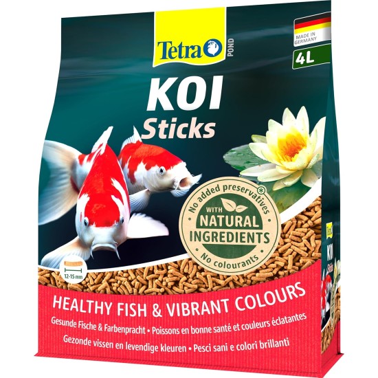 Tetra Pond koi sticks - koi food for colourful fish and improved water quality, various sizes and variants. Tetra Pond koi sticks - koi food for colourful fish and improved water quality, various sizes and variants.