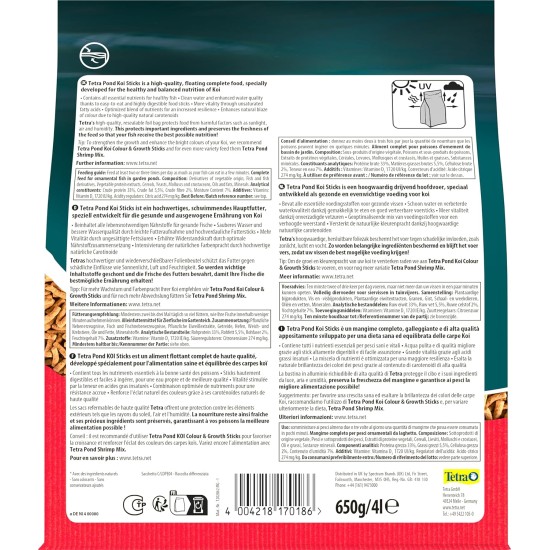 Tetra Pond koi sticks - koi food for colourful fish and improved water quality, various sizes and variants. Tetra Pond koi sticks - koi food for colourful fish and improved water quality, various sizes and variants.