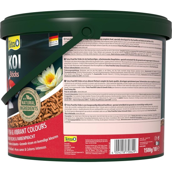 Tetra Pond koi sticks - koi food for colourful fish and improved water quality, various sizes and variants. Tetra Pond koi sticks - koi food for colourful fish and improved water quality, various sizes and variants.