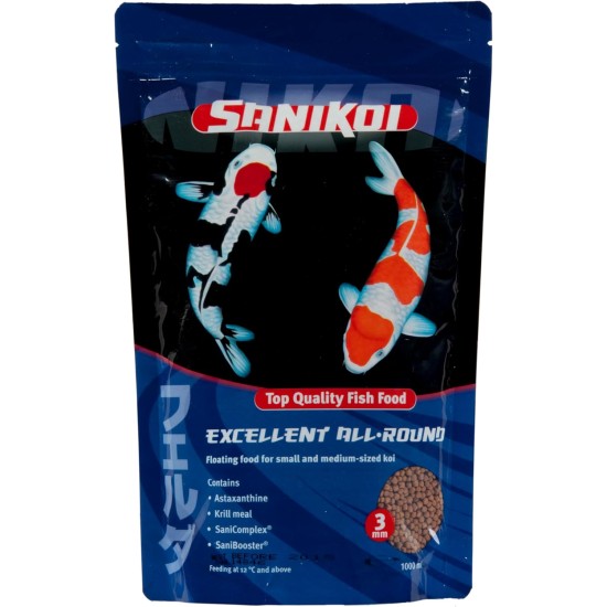 Velda SaniKoi Excellent All Round 124631 Main Food for Pond Fish Treibend 3 mm, 10 L Velda SaniKoi Excellent All Round 124631 Main Food for Pond Fish Treibend 3 mm, 10 L