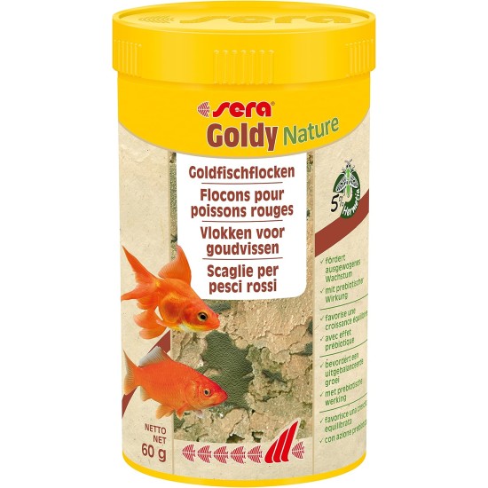 sera Goldy Nature The Natural Coldwater Fish Flake Food for Smaller No Artificial Colours or Preservatives