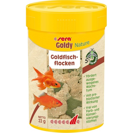 sera Goldy Nature The Natural Coldwater Fish Flake Food for Smaller No Artificial Colours or Preservatives sera Goldy Nature The Natural Coldwater Fish Flake Food for Smaller No Artificial Colours or Preservatives