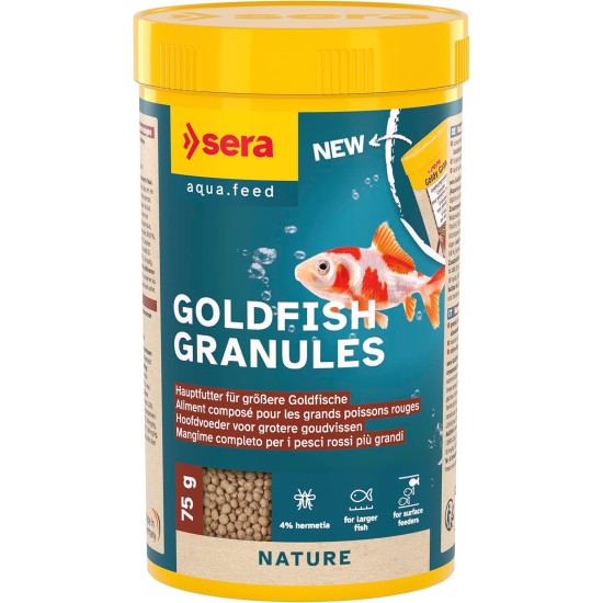 sera Goldy Nature The Natural Coldwater Fish Flake Food for Smaller No Artificial Colours or Preservatives sera Goldy Nature The Natural Coldwater Fish Flake Food for Smaller No Artificial Colours or Preservatives