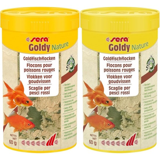 sera Goldy Nature The Natural Coldwater Fish Flake Food for Smaller No Artificial Colours or Preservatives sera Goldy Nature The Natural Coldwater Fish Flake Food for Smaller No Artificial Colours or Preservatives