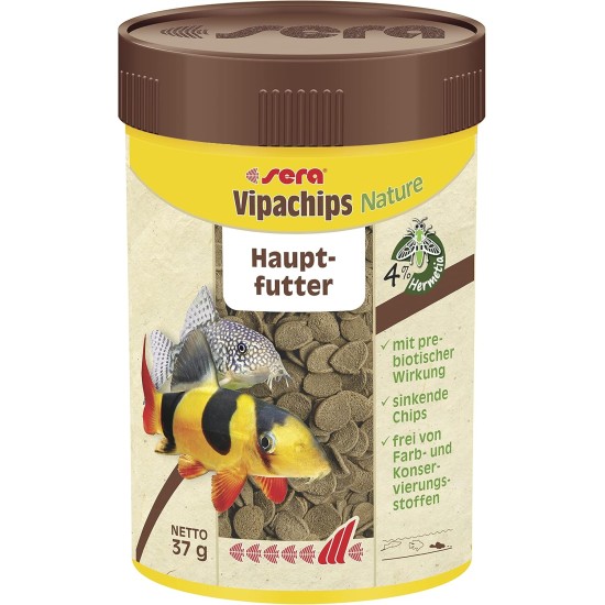 sera Vipachips Nature 1 L Main Staple Food Made of Chips with 4% Insect Flour, Fish Food for All Bottom-Dwellers, With Very High Food Usability And Thus Less Algae sera Vipachips Nature 1 L Main Staple Food Made of Chips with 4% Insect Flour, Fish Food for All Bottom-Dwellers, With Very High Food Usability And Thus Less Algae