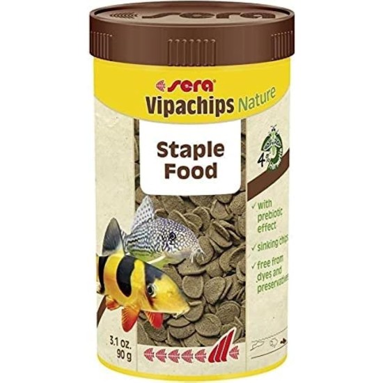 sera Vipachips Nature 1 L Main Staple Food Made of Chips with 4% Insect Flour, Fish Food for All Bottom-Dwellers, With Very High Food Usability And Thus Less Algae sera Vipachips Nature 1 L Main Staple Food Made of Chips with 4% Insect Flour, Fish Food for All Bottom-Dwellers, With Very High Food Usability And Thus Less Algae