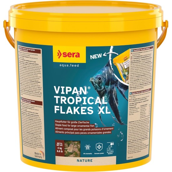 sera Vipan Nature Large Flake 10 L (2 kg) XL Staple Food with 4% Insect Flour and Prebiotic Effect, Flake Food for Aquarium, Fish Food with Very High Usability, Therefore Less Algae sera Vipan Nature Large Flake 10 L (2 kg) XL Staple Food with 4% Insect Flour and Prebiotic Effect, Flake Food for Aquarium, Fish Food with Very High Usability, Therefore Less Algae