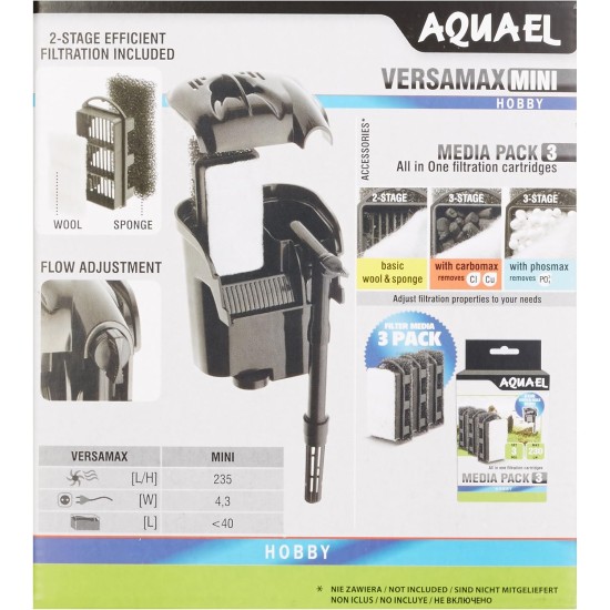 Aquael Versamax 5905546191302 Mini Filter for Aquariums 235° L/H Aquael Versamax 5905546191302 Mini Filter for Aquariums 235° L/H