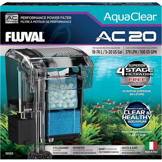 Fluval AquaClear AC20 High Performance Filter 18-76L Fluval AquaClear AC20 High Performance Filter 18-76L