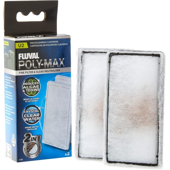 Fluval U2 Filter Media - Poly/Clearmax Cartridge, 2-pack. Fluval U2 Filter Media - Poly/Clearmax Cartridge, 2-pack.