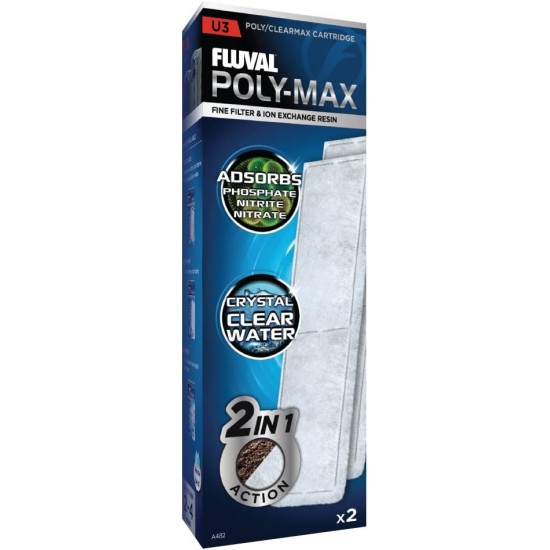 Fluval U2 Filter Media - Poly/Clearmax Cartridge, 2-pack. Fluval U2 Filter Media - Poly/Clearmax Cartridge, 2-pack.