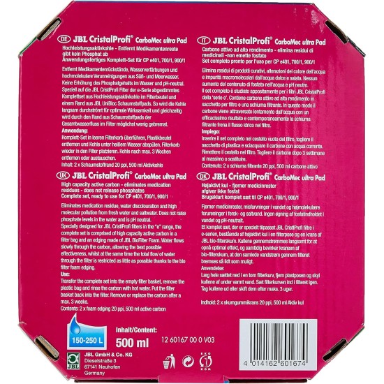 JBL Carbomec activ, High performance activated carbon for freshwater aquariums JBL Carbomec activ, High performance activated carbon for freshwater aquariums