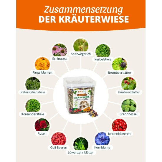 Blütenfest (flower festival), 380 g, supplementary feed for rodents, natural rodent feed for rabbits, guinea pigs, hamsters, chinchilla & more, no artificial additives, 100% natural, species-appropriate feed Blütenfest (flower festival), 380 g, supplementary feed for rodents, natural rodent feed for rabbits, guinea pigs, hamsters, chinchilla & more, no artificial additives, 100% natural, species-appropriate feed