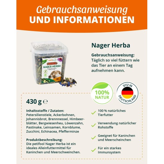 Blütenfest (flower festival), 380 g, supplementary feed for rodents, natural rodent feed for rabbits, guinea pigs, hamsters, chinchilla & more, no artificial additives, 100% natural, species-appropriate feed Blütenfest (flower festival), 380 g, supplementary feed for rodents, natural rodent feed for rabbits, guinea pigs, hamsters, chinchilla & more, no artificial additives, 100% natural, species-appropriate feed